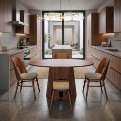 Dining Set Wooden Round Table Chairs Kitchen Aletraris Furniture Cyprus
