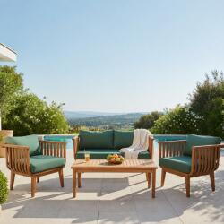 Manila Sofa Set Teak Green Poolside Terrace Aletraris Furniture Cyprus